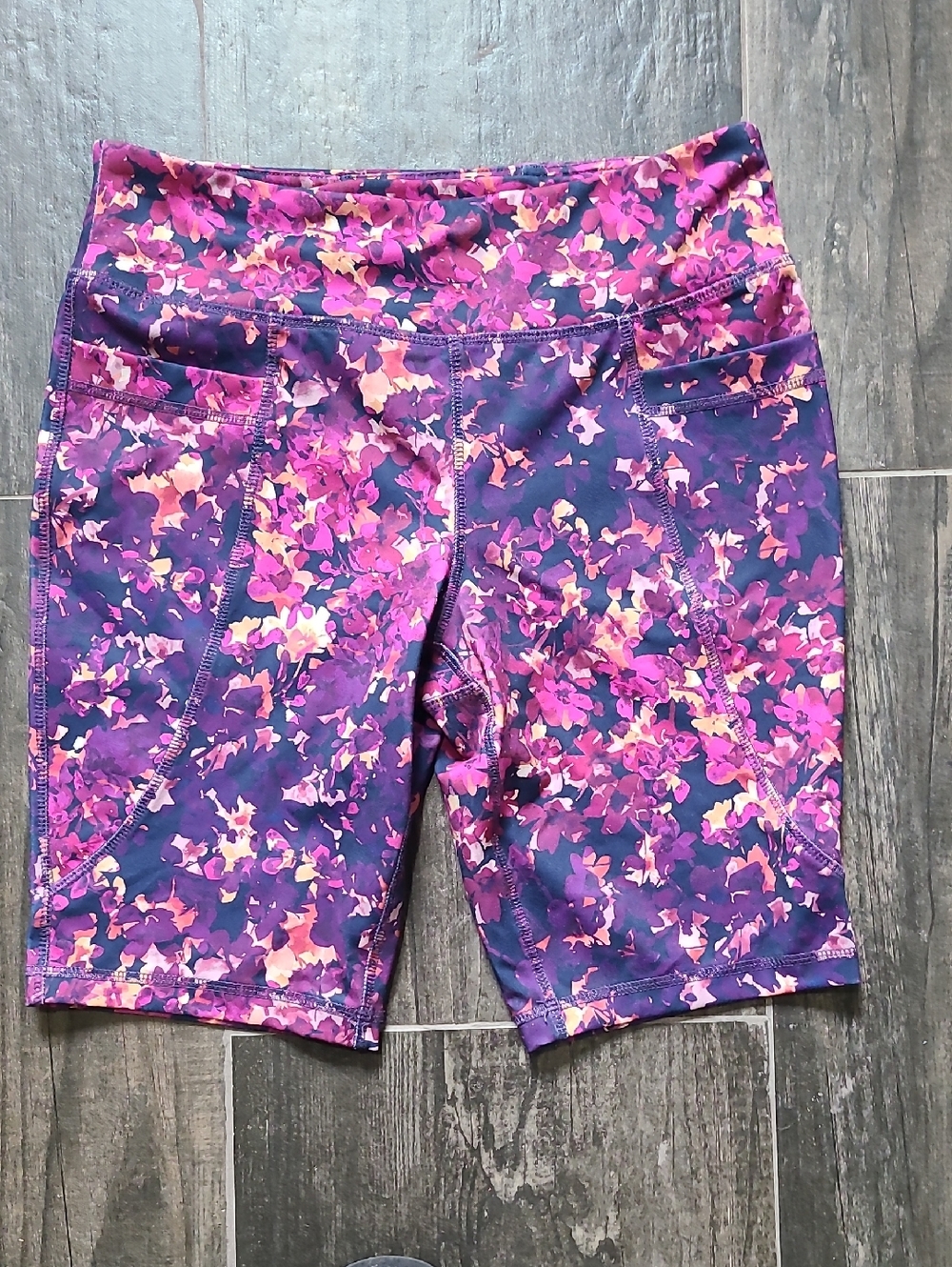 Cato Purple & Pink Floral Bike Shorts